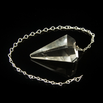 Quartz crystal faceted pendulum