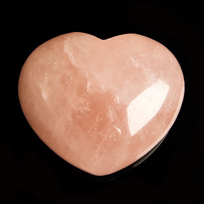 Rose quartz crystal heart - rose quartz puff heart