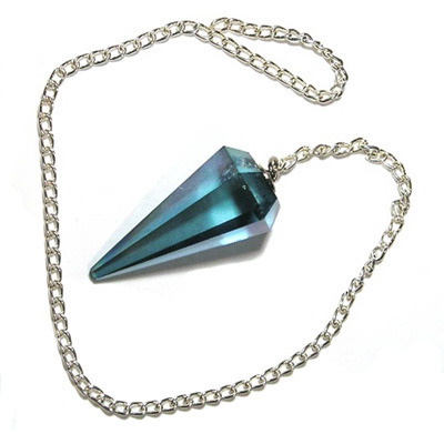 Aqua aura crystal pendulum