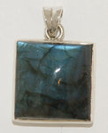 Labradorite pendant - labradorite crystal square pendant