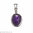 Amethyst pendant - amethyst faceted oval pendant 18