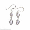 Rose quartz crystal double drop earrings