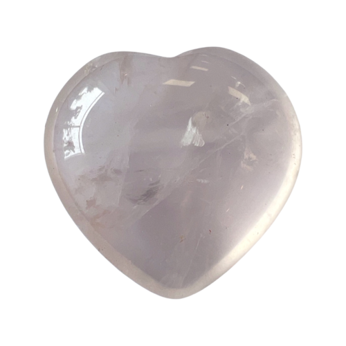 Rose quartz crystal heart - rose quartz puff heart small